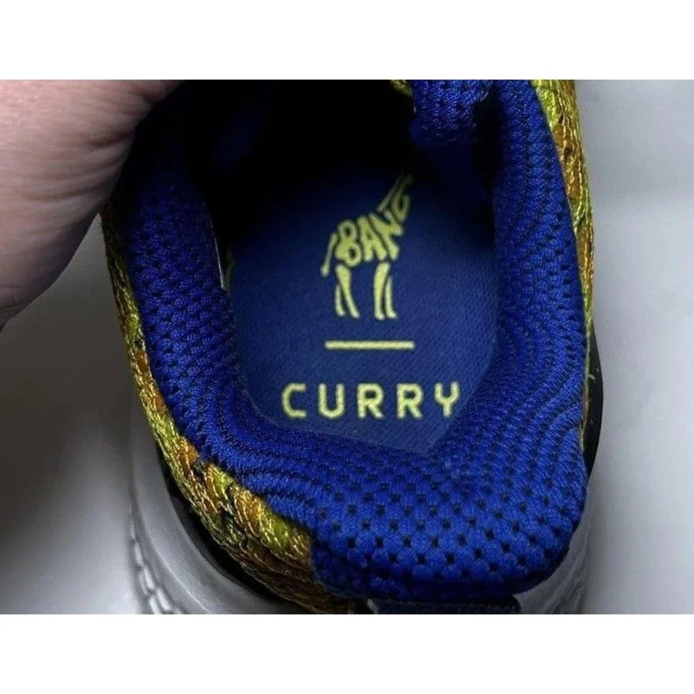Under Armour Basketball Shoes Kids Size 6Y Yellow Blue Curry Flow 10 Bang Bang